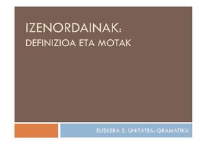 Izenordaina: definizioa eta motak