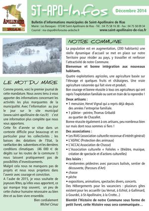 Bulletin municipal de Saint-Apollinaire-de-Rias