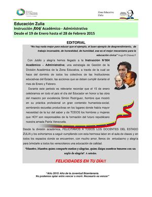Instrucciòn 004 Academica Administrativa