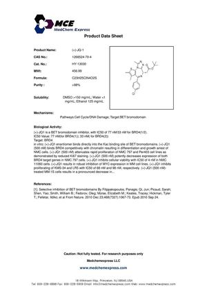 (+) Jq 1 1268524 70 4 Data Sheet Med Chem Express