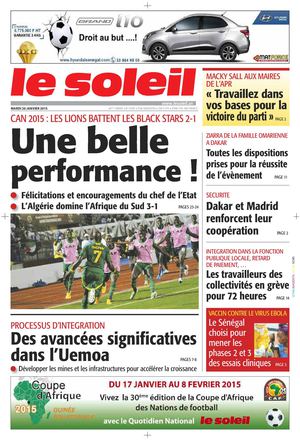 Edition du 20 Janvier 2015