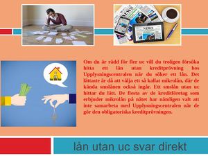 Låna Pengar Utan Kreditupplysning