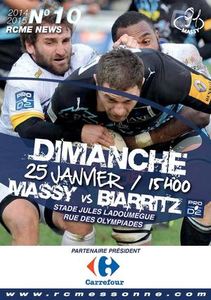 ¨PROGRAMME DE MATCH RCME N°10 - MASSY BIARRITZ