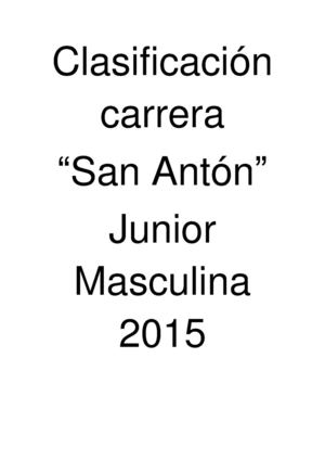 Clasificación carrera "San Antón" 2015