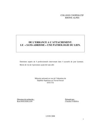 De L’errance à L’attachement Claudine FARINA