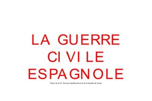 Diaporama Guerre Civile Espagnole