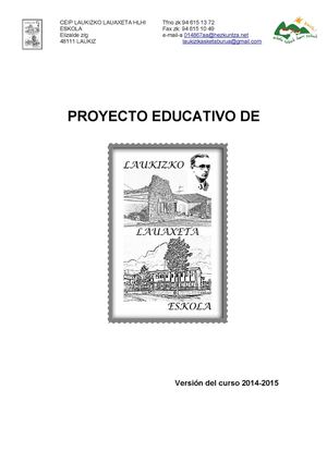 PROYECTO EDUCATIVO DE LAUKIZKO LAUAXETA ESKOLA 2014Ihp2014 15gaz