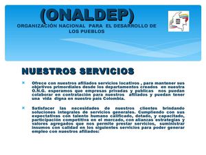 Presentacion De Servicios Onaldep