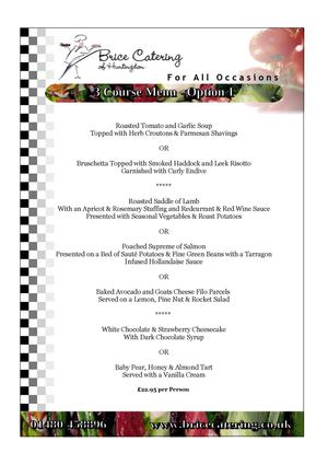Calaméo - 3 Course Menu Option 1