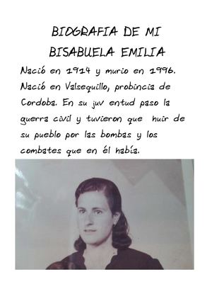 LA HISTORIA DE MI BISABUELA EMILIA, Adrián G