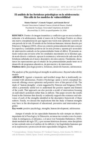 Fortalezas Psicológicas En La Adolescencia