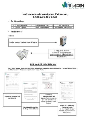Guia Practica De Inscripcion, Extracción, Empaquetado, Y Envio Bio Eden Mexico