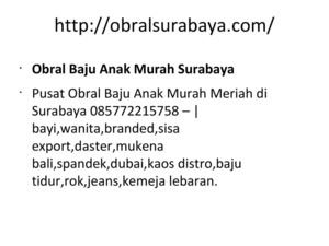 Obral Baju Anak Murah Surabaya