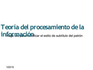 Teoría Del Procesamiento De La Información Power