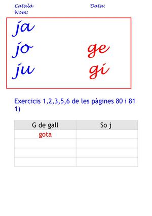 Exercicis Català Ja Jo Ju