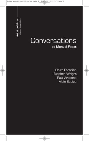 Conversation entre Stephen Wright et Manuel Fadat