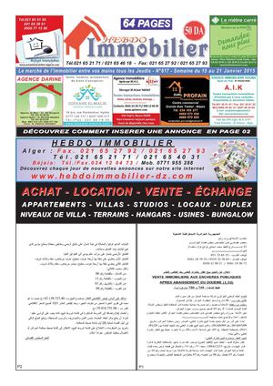 N°617 - Semaine du 15 au 21 Janvier 2015