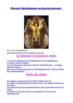 Pharaon Toutankamon