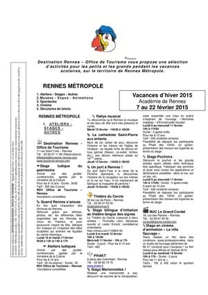 Salut les enfants - Vacances d'hiver 2015