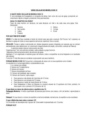 12ª Visão Celular No Modelo Dos 12