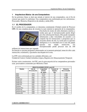 Arquitectura Básica De Una Computadora