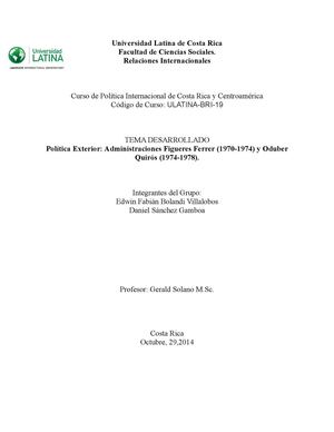 Politica Exterior Ferer Oduber