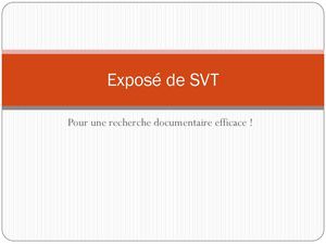 Exposé 3e - SVT