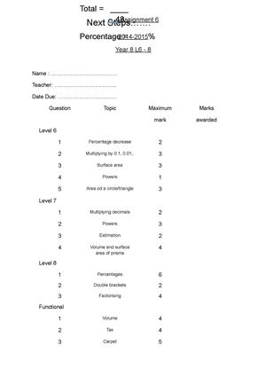 Assignment 6 Level 6 8