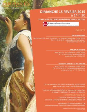 Dimanche 15 février 2015 Grande vente cataloguée d'art...