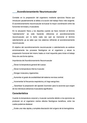 Acondicionamiento Neuromuscular