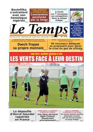 Le Temps d'Algérie Edition du Mardi 27 Janvier 2015
