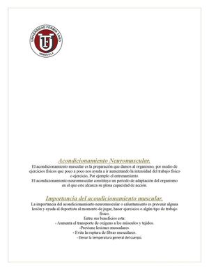 Acondicionamiento Neuromuscular