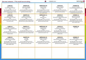 Menú Comedor Febrero 2015