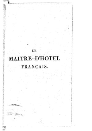 Le Maitre D'hotel Français - 1822