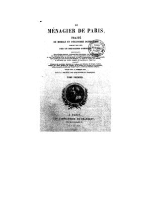 Le Ménagier De Paris - 1393