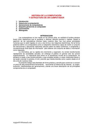 Historia De La Computadora