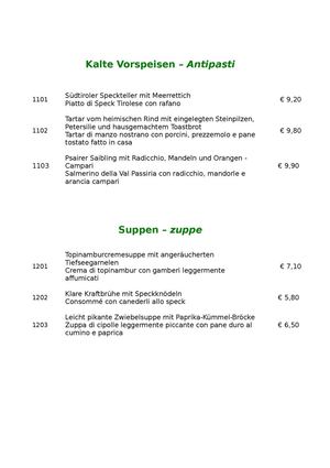 Hotel Lodenwirt - Speisekarte ab Jänner 2015