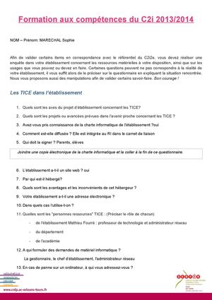 Questionnaire C2i2e So