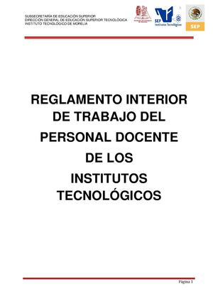Reglamento Del Personal Docente