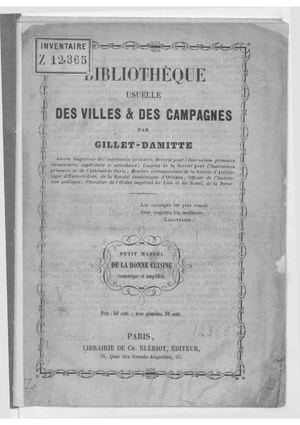 Petit Manuel De La Bonne Cuisine - 1861