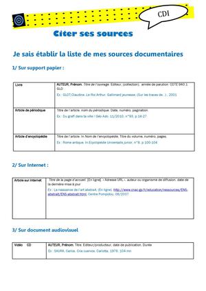 Bibliographie Fiche Méthode