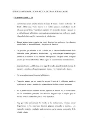 Normas Y Uso De La Biblioteca Escolar 2014 15
