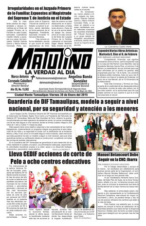 Matutino Viernes 30 De Enero Del 2015