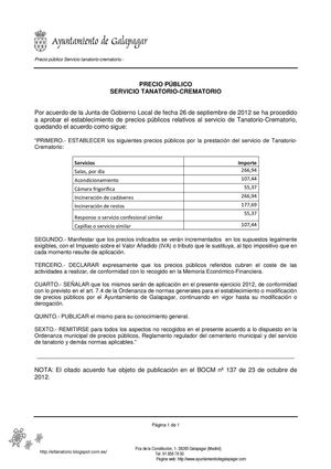 PRECIO PÚBLICO SERVICIO TANATORIO-CREMATORIO