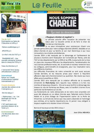 L@ Feuille N°16 IUT de Sceaux Janvier 2015