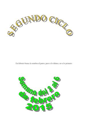 Semana Del 2 Al 6 De Febrero 2015 Segundo Ciclo