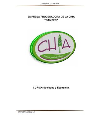 EMPRESA PROCESADORA DE LA CHIA "GAMDEN" S.A