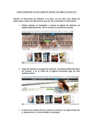 Como Insertar Un Documento Desde Cálameo A Un Blog
