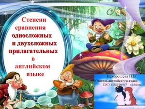 Степени сравнения односложных и многосложных прилагательных