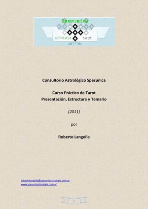 Curso Práctico De Tarot, Presentación, Estructura Y Temario